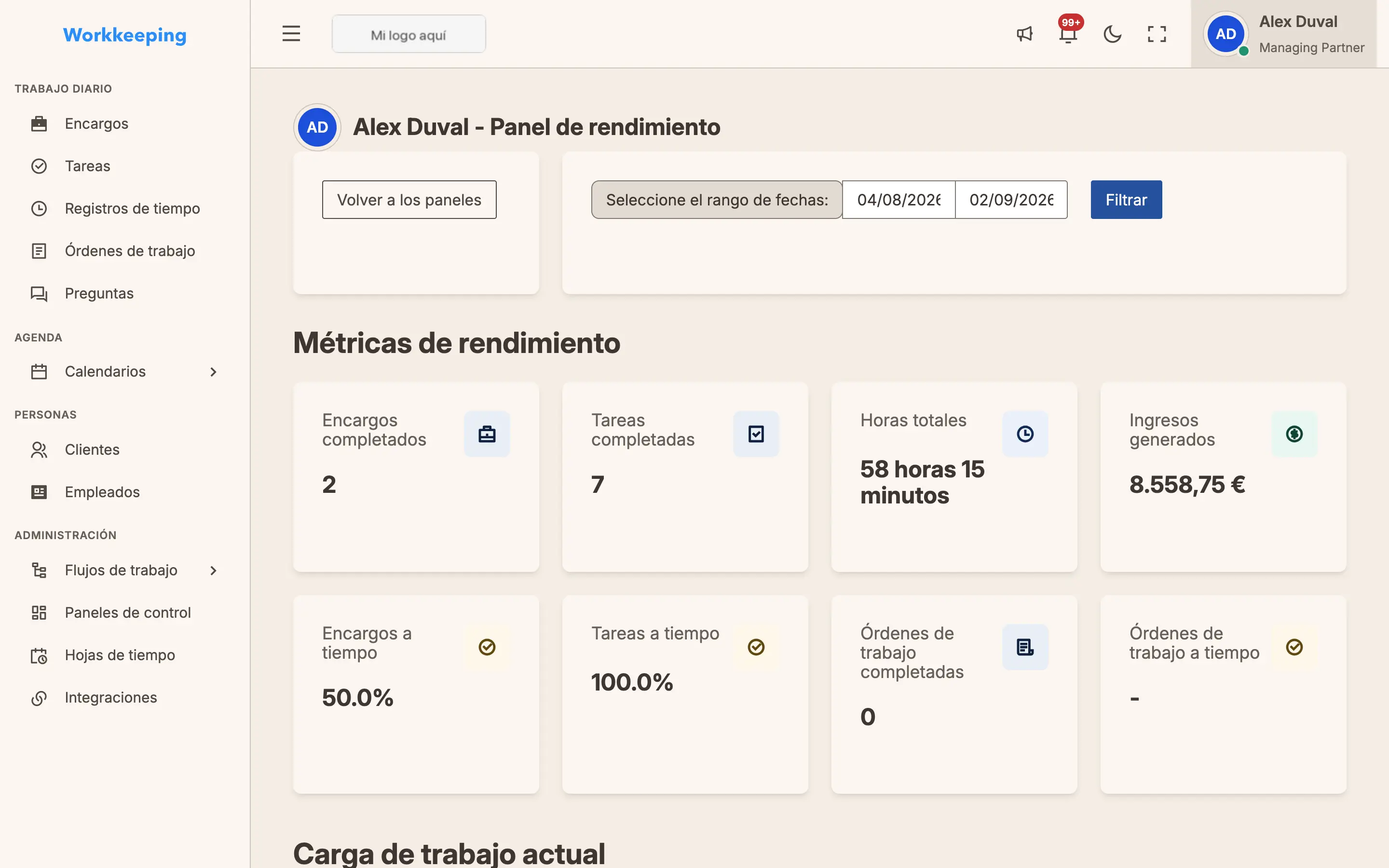 Employee performance dashboard